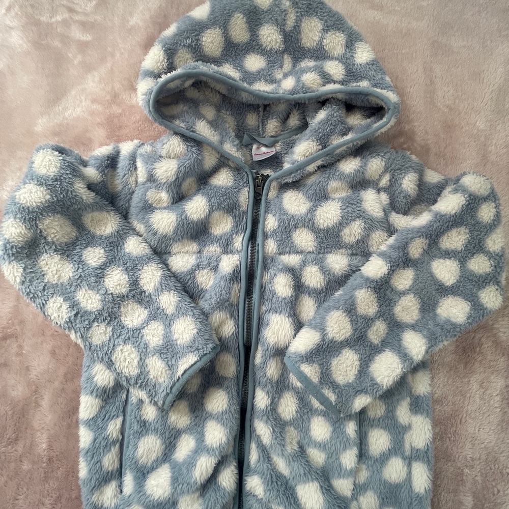 Hanna Andersson Blue and White Fleece Hoodie
